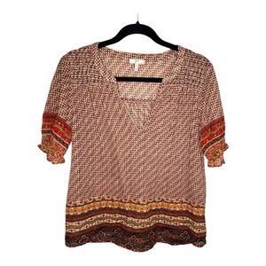 Joie Floral Oversized Popover Bohemian Multicolor Blouse